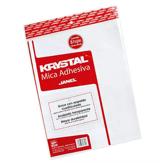 Mica adhesiva 25 cm x 33 cm bolsa con 5 hojas