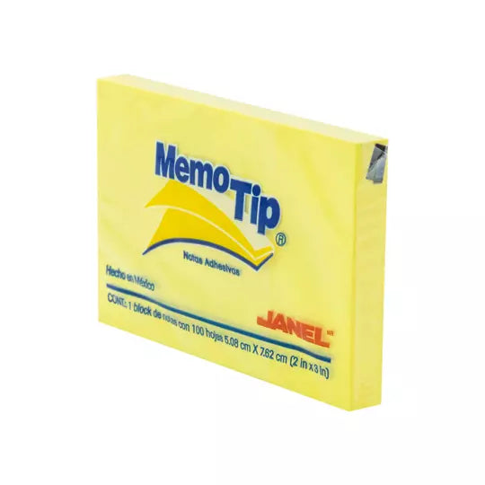 Notas adhesivas Memo Tip amarillo 2x3 pu lg 1 block con 100 hojas