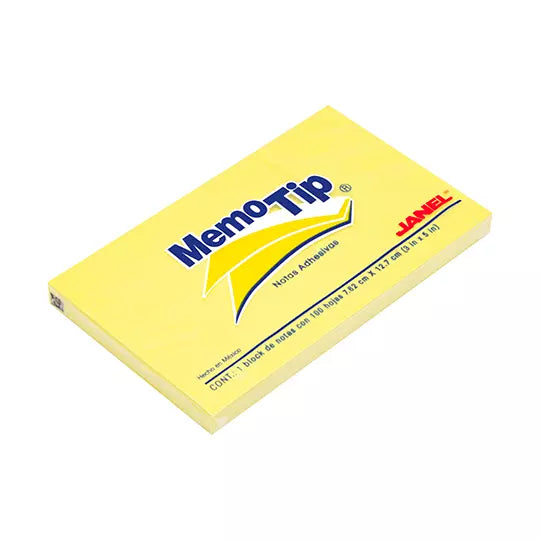 Notas Adhesivas Memo Tip amarillo 3x5 pu lg de 7.62cm x 12.7cm 1 block con 100