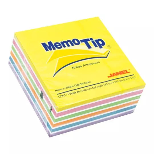 Notas Adhesivas multi Memo Tip neon 3x3 pulg 1 block con 400 hojas