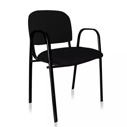 Silla fija MUNDO mod. ISO con descansabr azos respaldo y asiento en tela