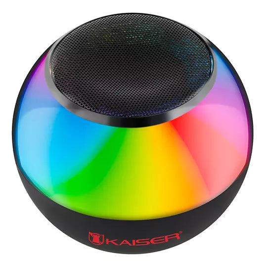 Bocina recargable KAISER 2" de 5 w con l uz multicolor color negro