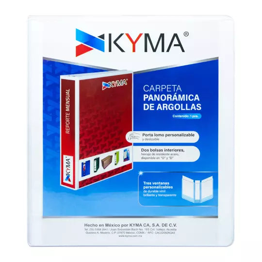 Carpeta panoramica KYMA carta blanca her raje en "D" de 0.5 pulgadas
