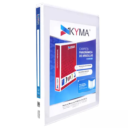 CARPETA PANORÁMICA KYMA OFICIO BLANCA HE RRAJE EN "O" DE 1/2 PULGADA