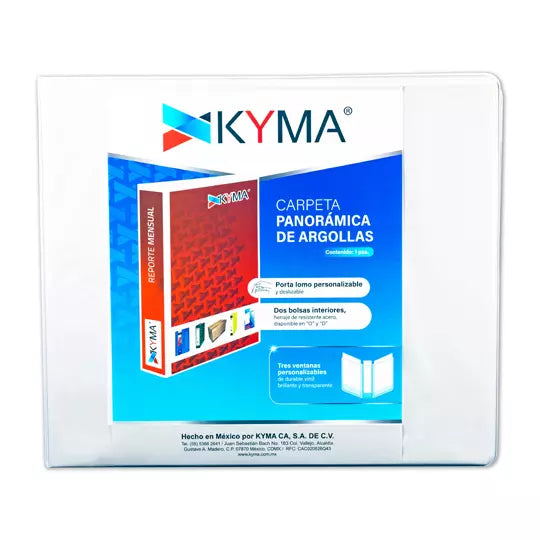 Carpeta panorámica KYMA carta blanca her raje en "D" de 5 pulgadas