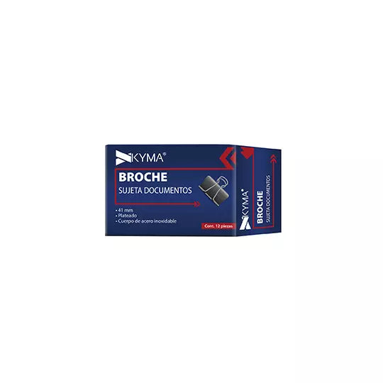 Sujeta documentos kyma binder 41mm c/12 pzs