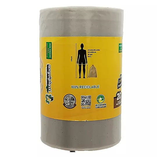 Bolsa mediana ANGUIPLAST transparente, r ollo 20 bolsas Medida 60x90 cm