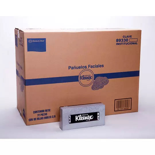 Pañuelo facial Kleenex caja con 90 hjs d obles,72 cajillas
