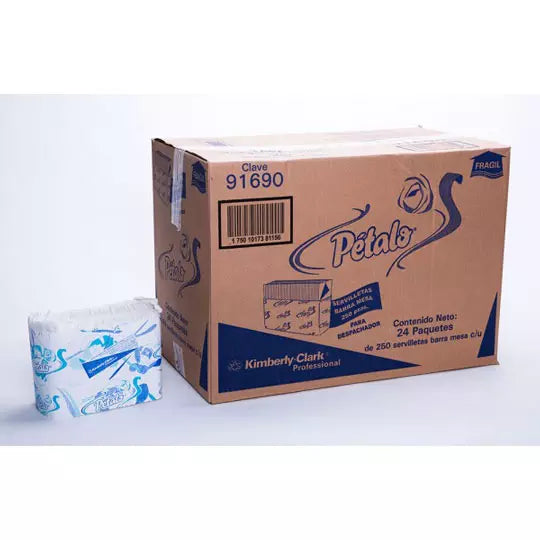 Servilletas blancas Petalo caja con 24 p aq. 250 hjs.