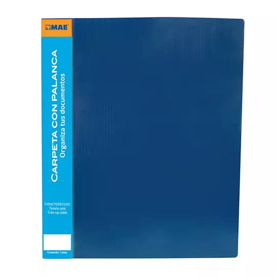 Carpeta tipo palanca, MAE carta azul.