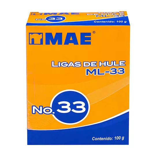 Liga de hule mae no. 33 caja con 100grs .