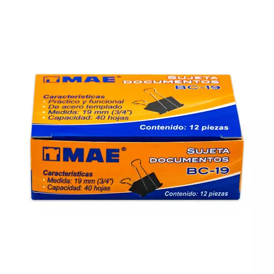 Sujetadocumentos mae de 19 mm 12 piezas .