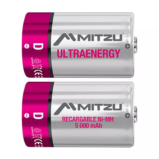 LM-Pila recargable MITZU Ultraenergy D N i-MH 5000 mAh, blíster con 2 pilas