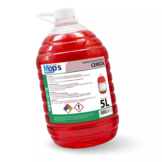 Jabon para manos Super mops aroma cereza 5 Lt.