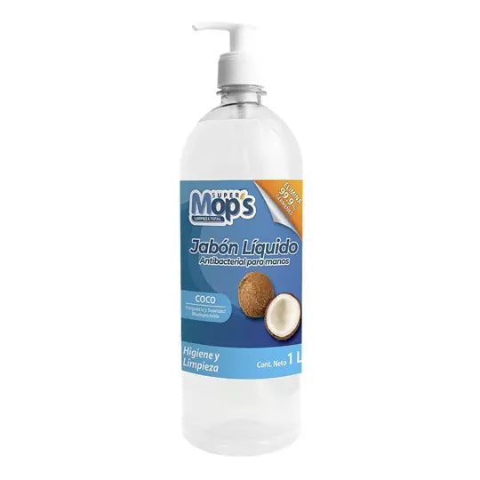 Jabon para manos antibacterial Super mop s aroma coco 1 Lt.