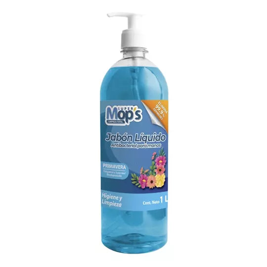Jabon para manos antibacterial Super mop s aroma primavera 1 Lt.