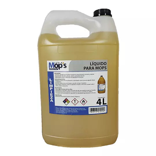 Líquido para mops SUPERMOPS, magnetizado r en barrido de basura, botella 4 litros