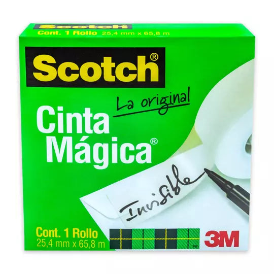 Cinta mágica 3M Scotch 810 Medidas: 25.4 mm x 65.8 m 1 pieza
