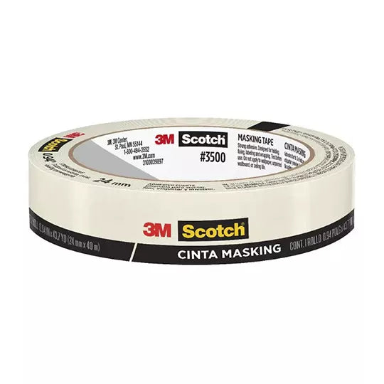 Cinta masking tape 3M Scotch 3500 uso ge neral 24 mm x 40 m 1 pieza