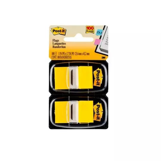 Banderitas adhesivas Post-It color amari llo 2 blocks c/50 banderitas