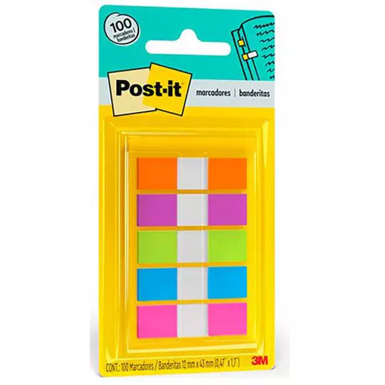 Banderitas adhesivas Post-it 683-5CB col ores neón 5 blocks c/20 banderitas