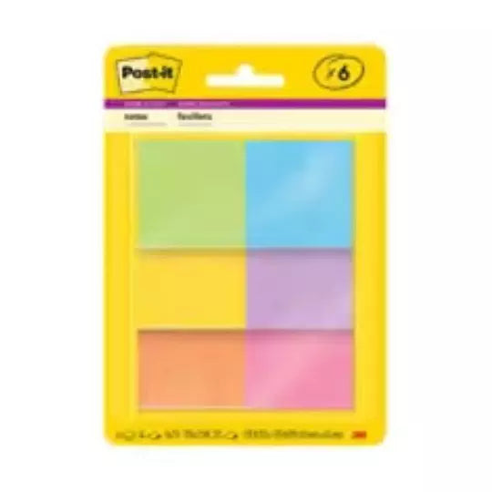 Notas adhesivas Post-It 622-6SSAU Audace s 2 x 2 pulgadas 6 blocks con 45 hojas