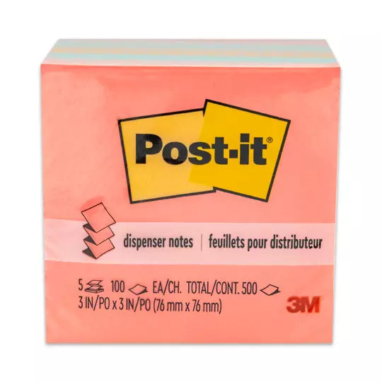 Notas adhesivas Post-It 33015AN Capetown Pop-up 3 x 3 pulg 5 blocks c/100 hojas