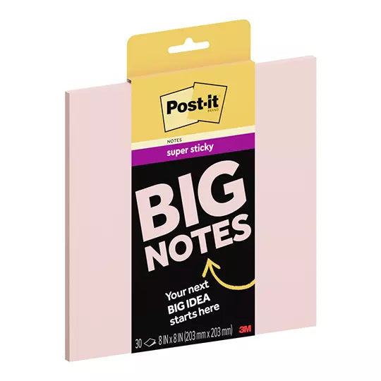 Notas adhesivas Post-It BIG NOTE Super S ticky 6 x 6 pulg color rosa c/30 notas