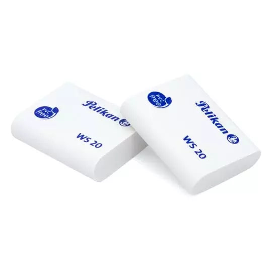 Goma Pelikan WS20 plástica blanca caja c on 20 piezas