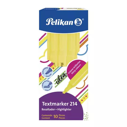 Resaltador de texto Pelikan Textmarker 2 14 color amarillo caja con 10 piezas