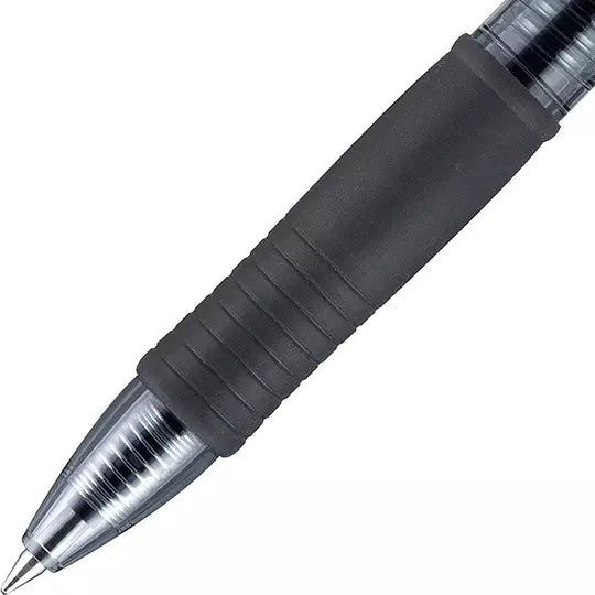 Bolígrafo fino retráctil G2-7 Pilot tint a gel color negro blíster con 2 piezas