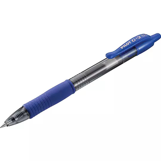 Bolígrafo fino retráctil G2-7 Pilot tint a gel color azul blíster con 2 piezas