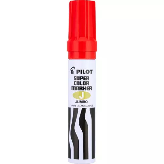 Marcador permanente Jumbo Pilot punta ci ncel hasta 12.5 mm, rojo, blister 1 pza