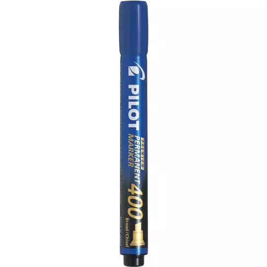 Marcador permanente 400 Pilot punta cinc el, color azul, caja con 12 piezas