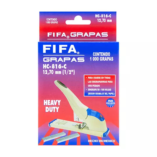 Grapas de uso pesado 1/2 FIFA Heavy Duty HC-816-C caja con 1,000 grapas