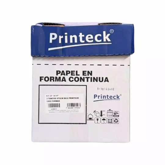 Caja de papel stock Printeck de 9.5" x 1 1" 3 tantos