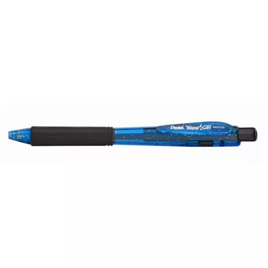 Boligrafo retractil Pentel Wow gel color s azul punto 0.7 caja 12 pz