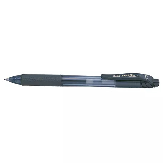 Bolígrafo retractil Pentel Energel negro , punto 0.7 mm caja con 12 pz.