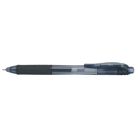 Bolígrafo retractil Pentel Energel negro , punto 0.5 mm caja con 12 pz.