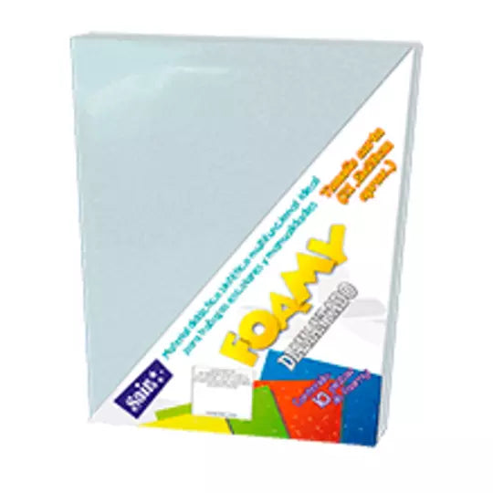 Foamy diamantado saira tamaño carta bl anco 10 piezas