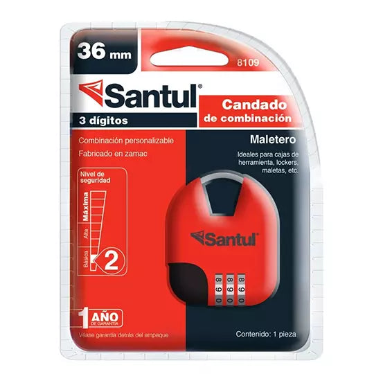 Candado maletero de combinación Santu 6 mm