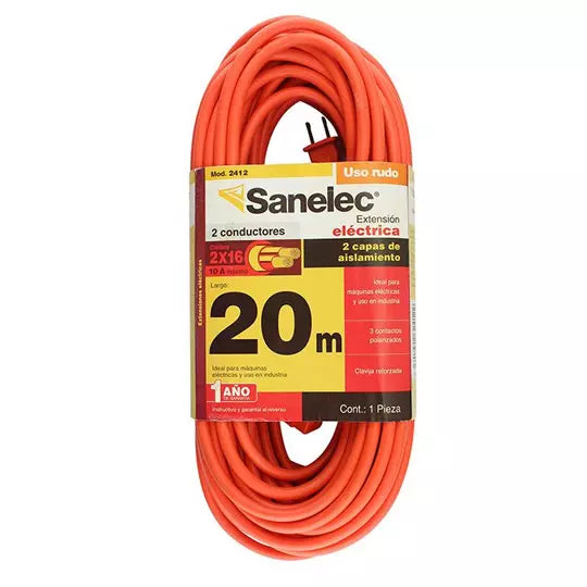 Extensión de uso rudo Santul 20 m naranj a 2x16 AWG