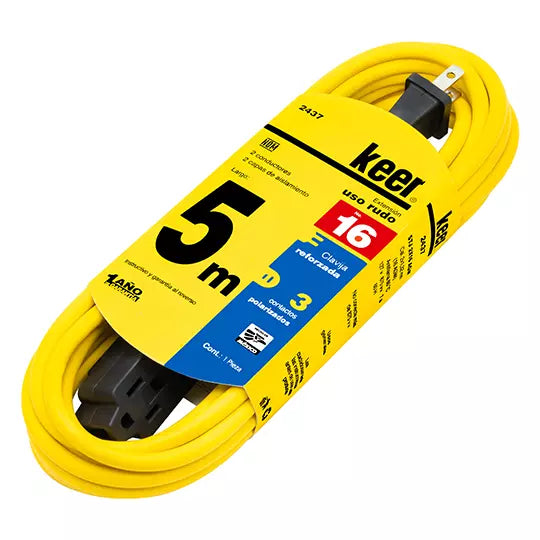 Extensión de 3 contactos santul 5 M colo r amarillo