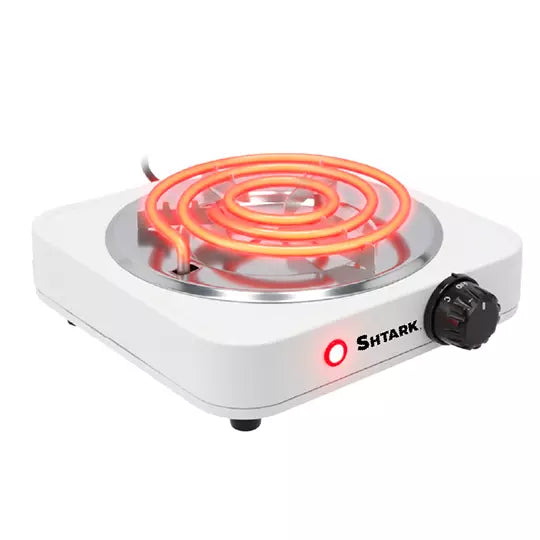Parrilla Eléctrica SHTARK 1 Quemador Esp iral Portátil Color Blanco
