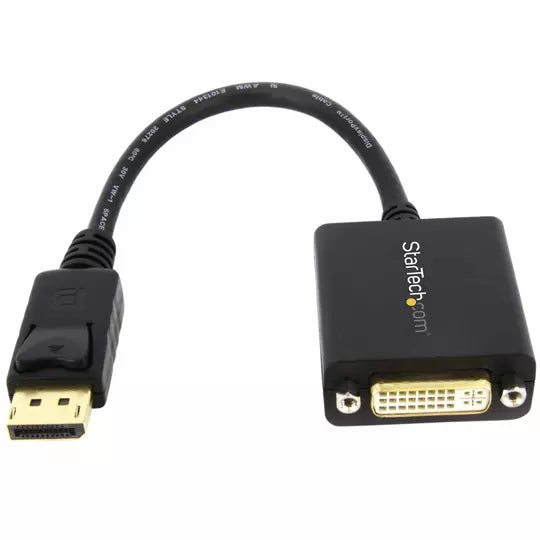 StarTech.com Adaptador de Video DisplayPort a DVI - Convertidor Externo DP - Hasta 1920x1200 - Cable Pasivo - Negro
