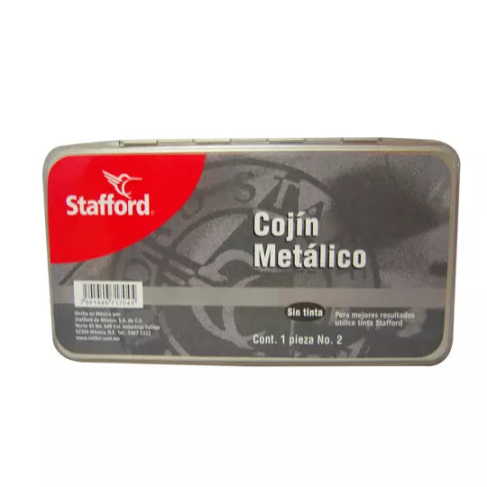 Cojín para sello Stafford estuche metáli co No. 2 sin tinta