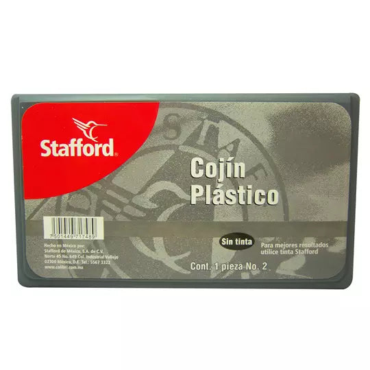Cojín para sello Stafford estuche plásti co No. 2 sin tinta
