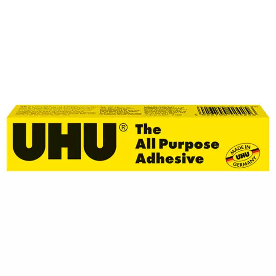 Pegamento universal UHU de 20 mililitros .