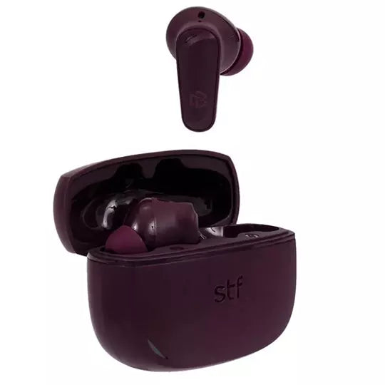 Audífonos inalámbricos STF modelo one TW S con enc color vino