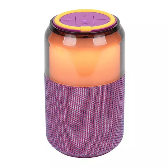 Bocina inalambrica portatil trasparente STF Mod. BOLT 5W. C luz led, Color Lila